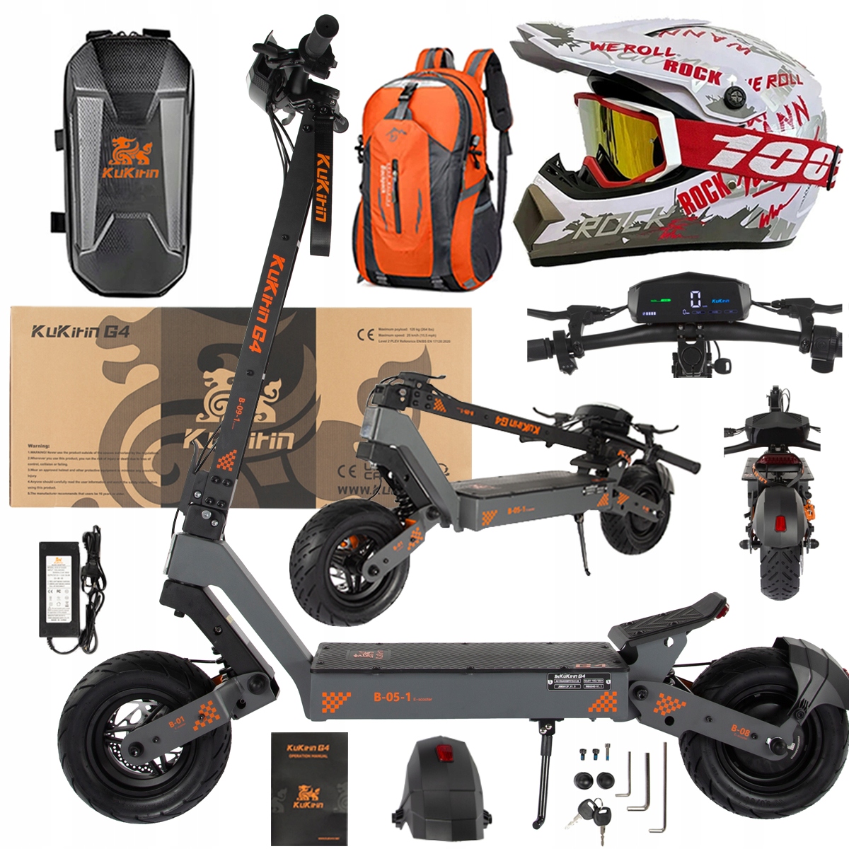 KuKirin G4 Skládací elektrická vozidla 2000W 70KM/H 60V 20Ah 75km +Dárek