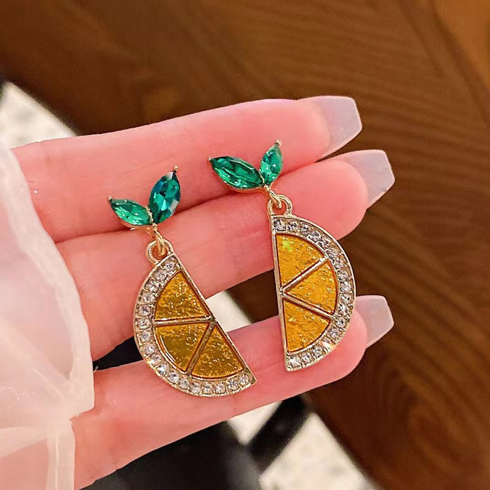 KOLCZYKI CYTRYNOWE KOLCZYKI WKOLCZYKI ZWISZĄCE KOLCZYKI Marka bez marki