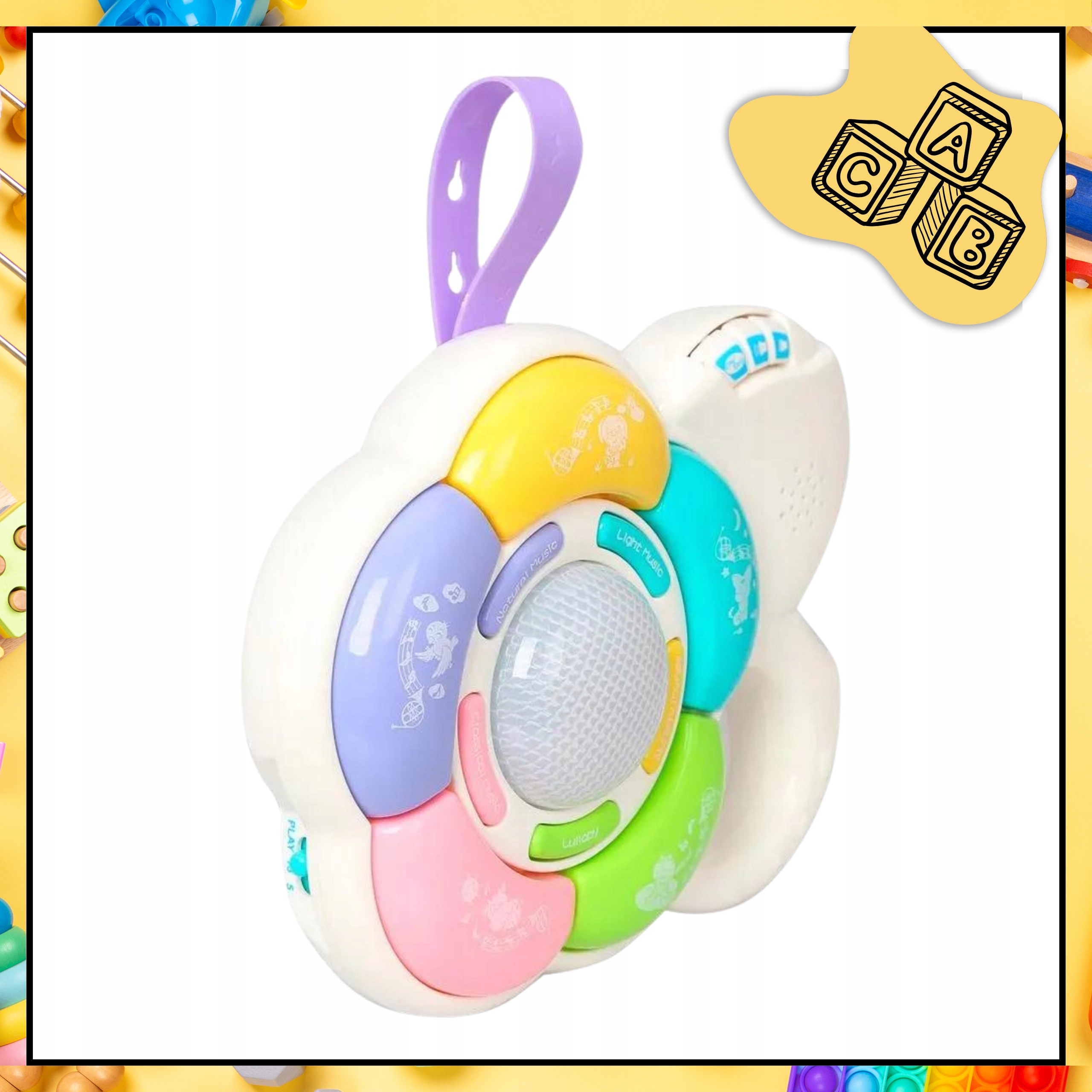 Interaktywna Pozytywka Kwiatuszek Światełka Różnorodne Melodie Zwierzątka Zawiera baterie nie