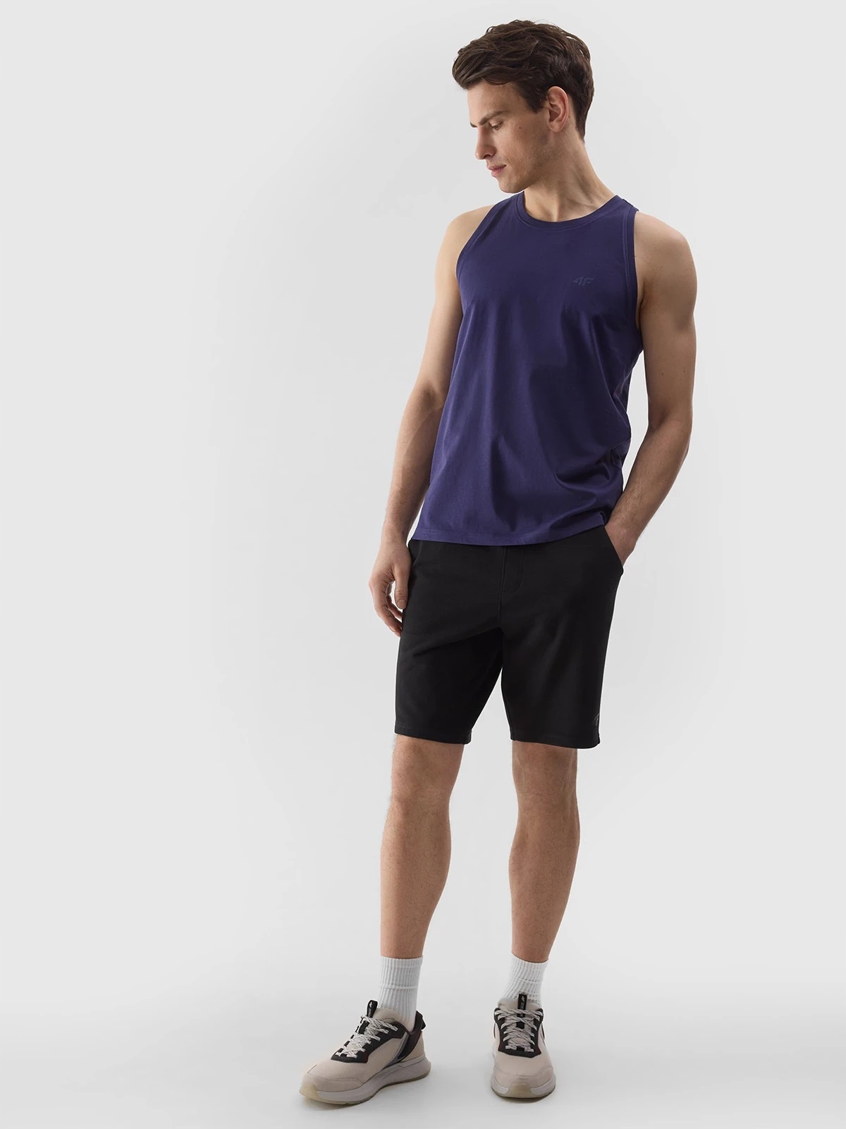 4F KOSZULKA MĘSKA BEZ RĘKAWÓW BOKSERKA TSLEM076 GRANAT M Płeć produkt uniseks