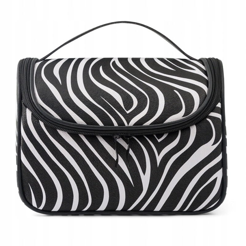 Kosmetyczka Rozkładana Kuferek Zebra Organizer Damski Podróżny