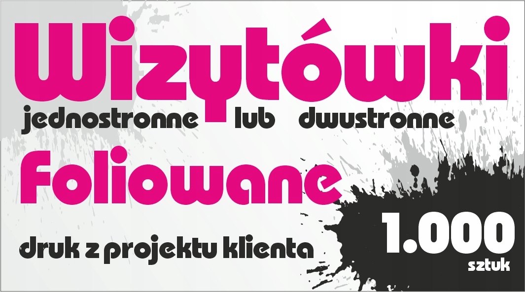 

Wizytówki Dwustronne lub jednostronne Folia