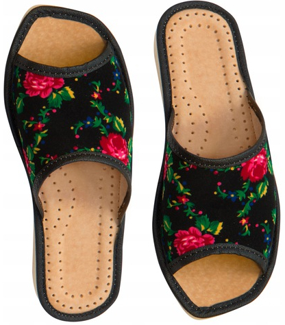 

Pantofle klapki damskie skórzane, kapcie, papcie