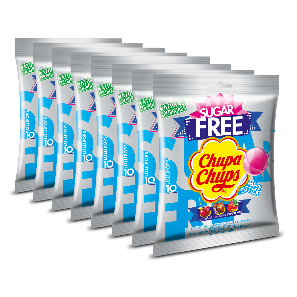 Chupa Chups lizaki Sugar Free bez cukru wiśniowe truskawkowe 8x110g