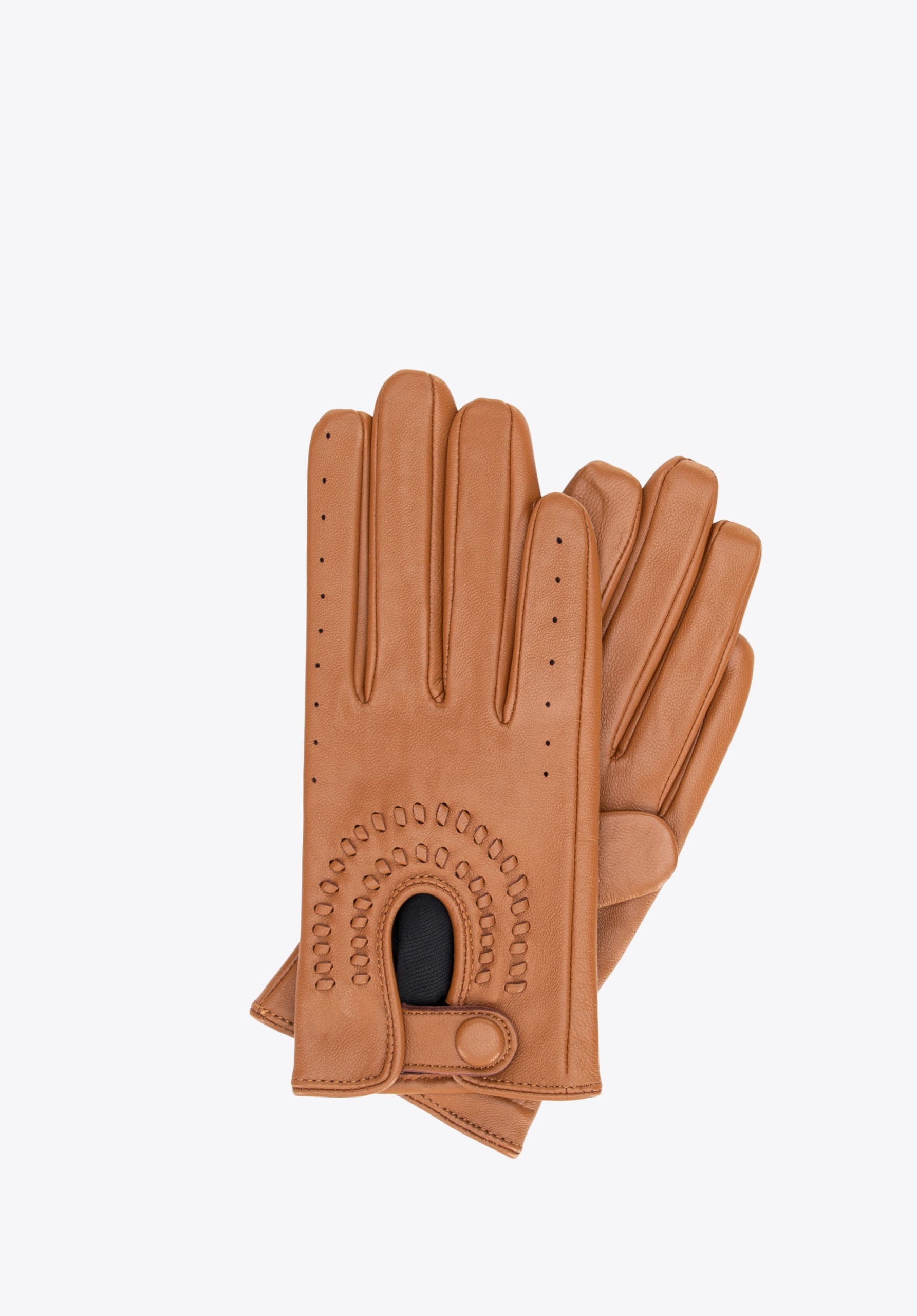 Dámské kožené rukavice Wittchen 45-6L-210-5 L, Hnědá Světlá