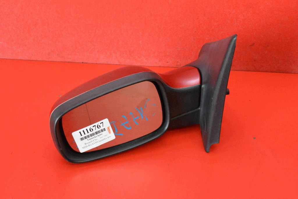 mirror left red EU 0104016 RENAULT CLIO 3 III 05-09 7 PIN