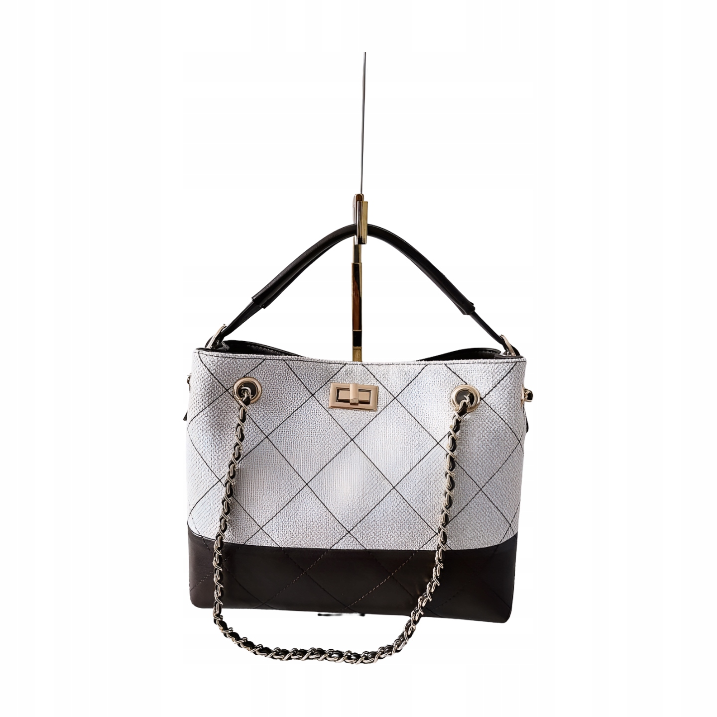 Gallantry kabelka kufřík béžová s hnědou prošívanou