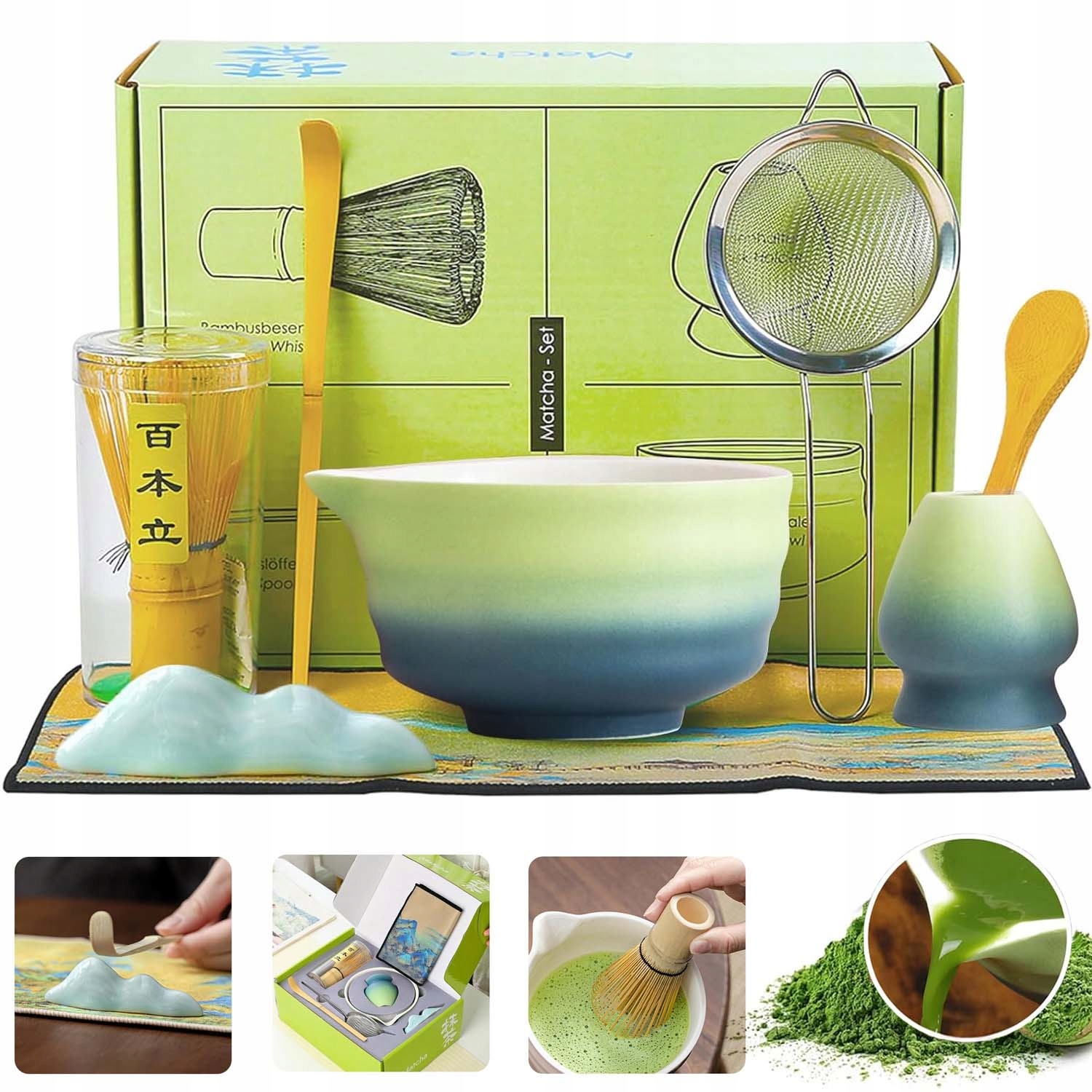 Levně Bambusový Dárkový Set 7X Na Čaj Matchy Chashaku, Šlehací Metla, Lžíce
