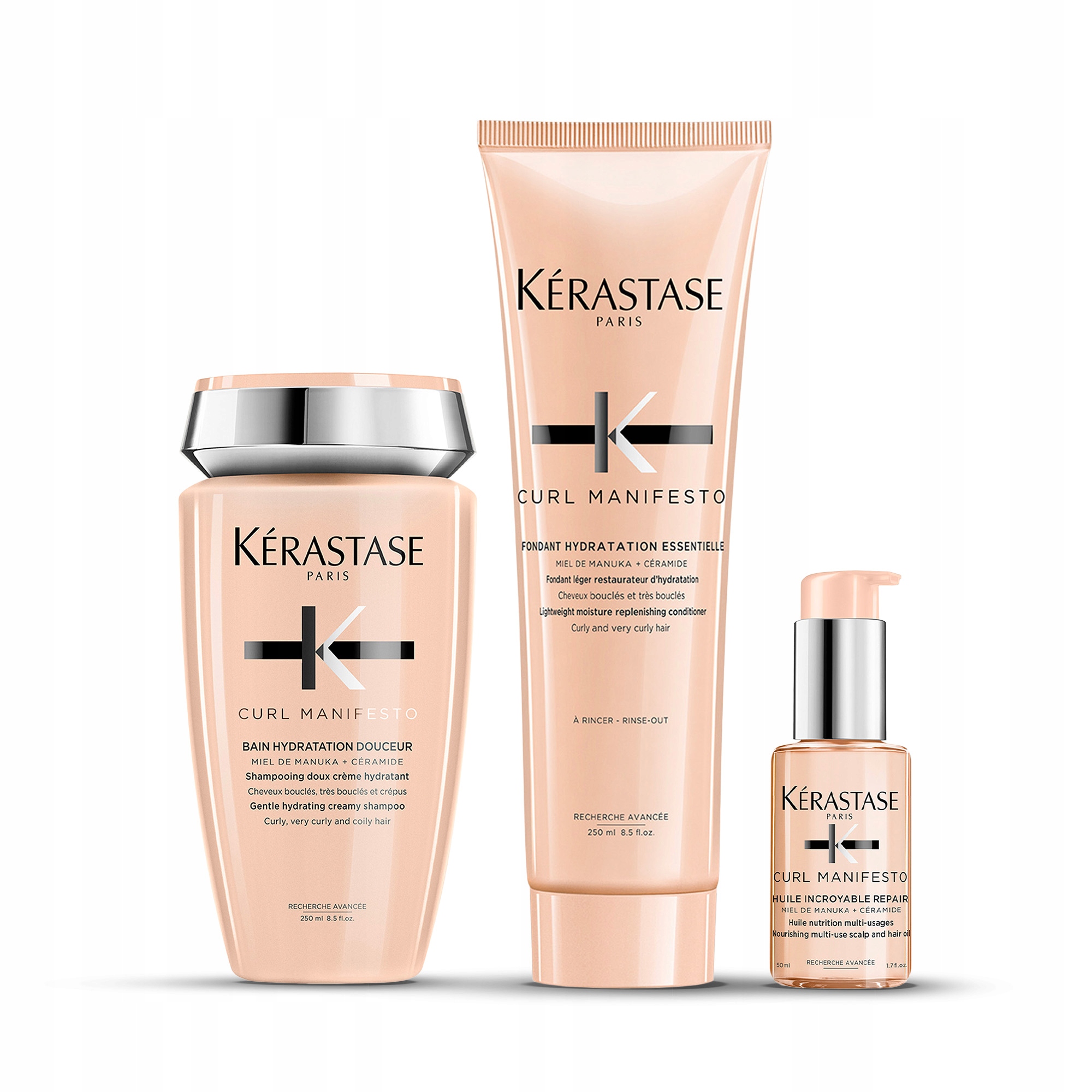 Curl Manifesto szampon + odżywka + Huile Sublime Repair – zestaw