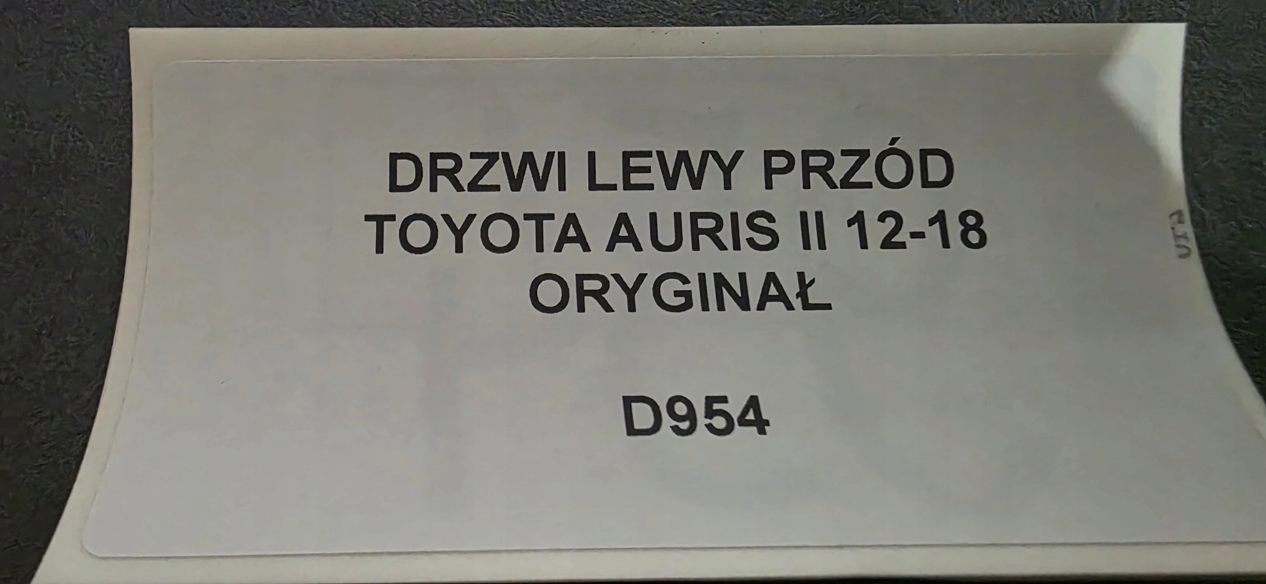 door left front TOYOTA AURIS II 12-18 original
