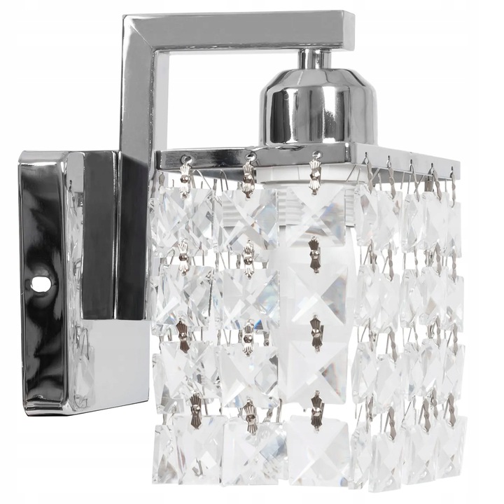 

Lampa Ścienna Kinkiet Glamour Kryształowya Chrom