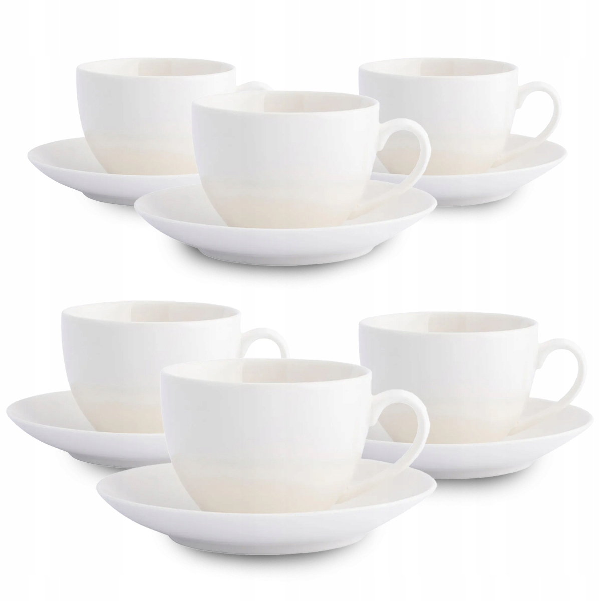 Sada 6 kusů šálků na kávu s podšálkem Altom Design Bella Ecru 270 ml