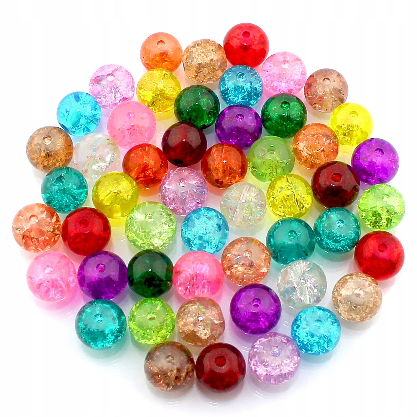 Koraliki Szklane Crackle 8mm MIX 50SZT Hurt