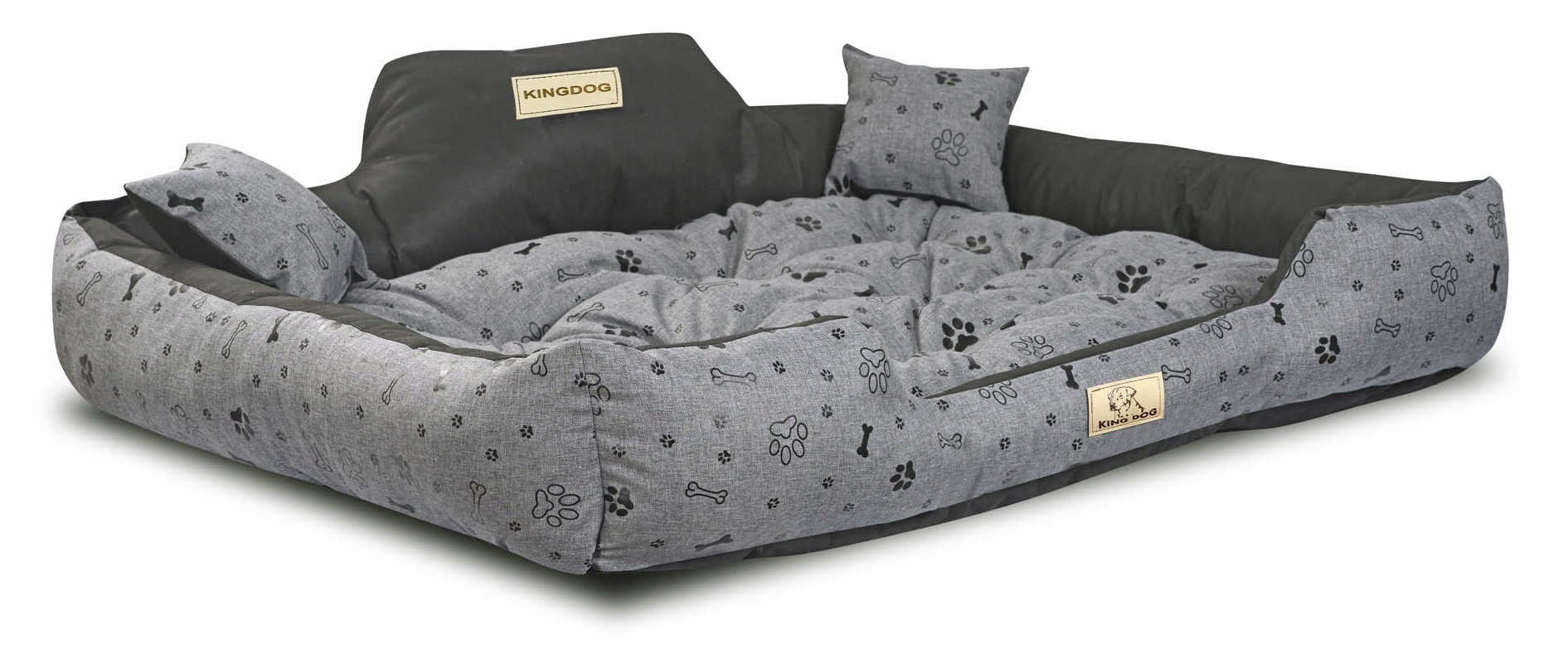 Levně Pelíšek Šedo-černé Vel 115 x 95 cm pro psa a kočku Jméno.