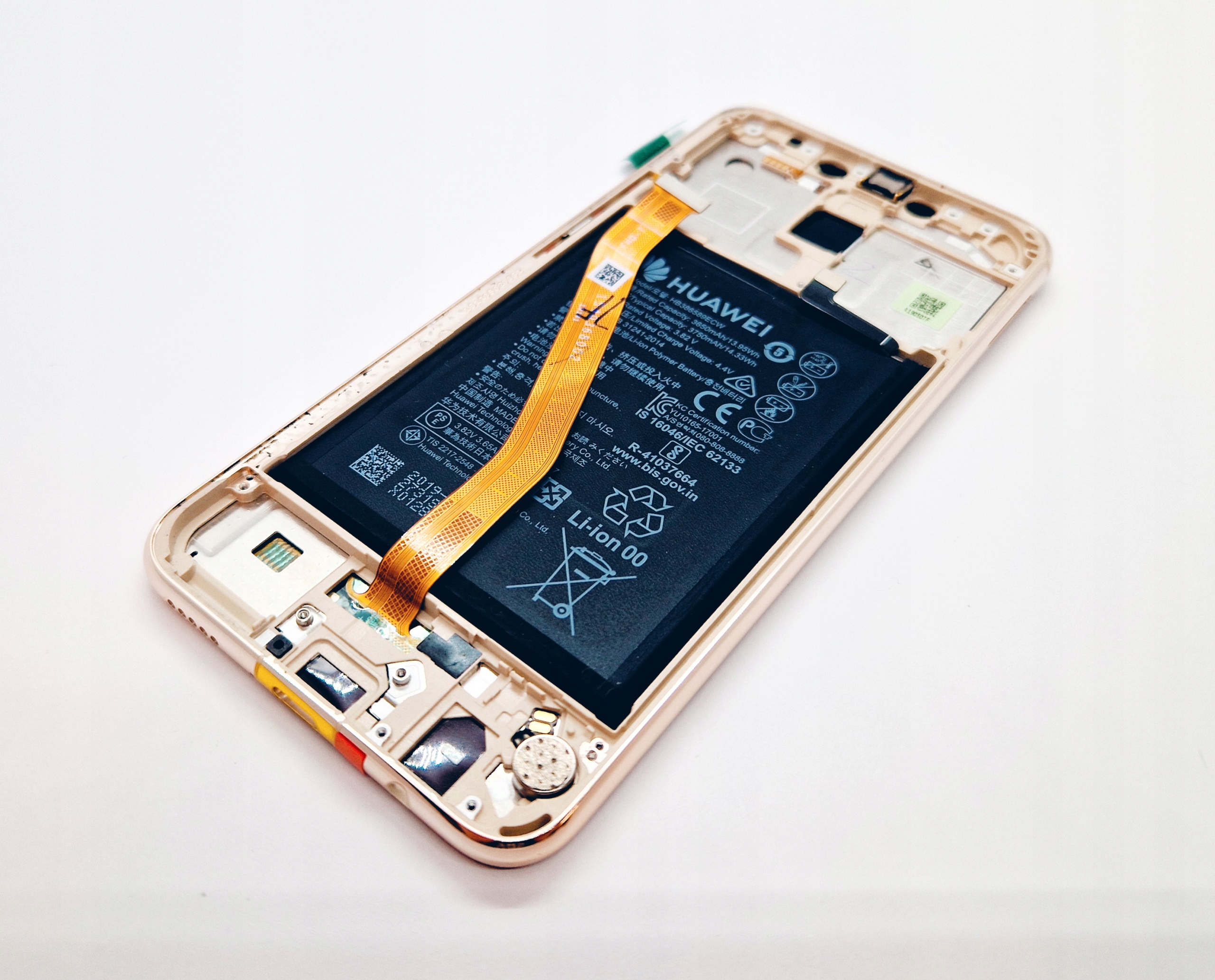 LCD displej s baterií pro Huawei Mate 20 Lite Zlatý 02352DKN Org.