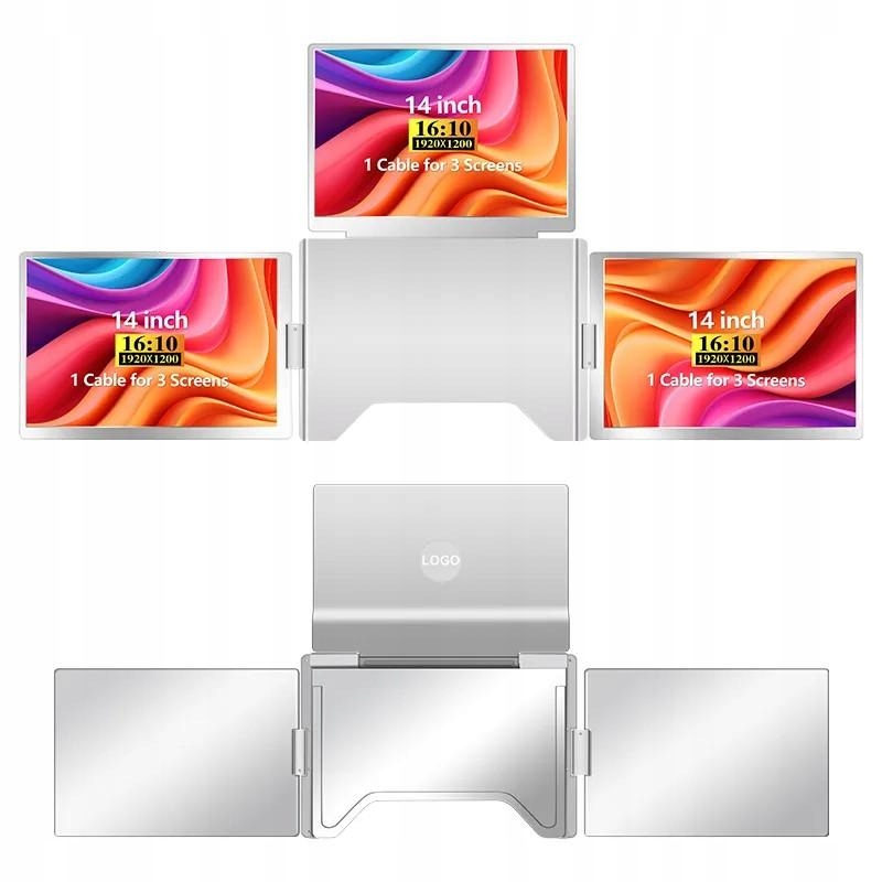 Przenośne monitory do laptopa Smart Life S780 14 cali S780 3 monitory, Ips