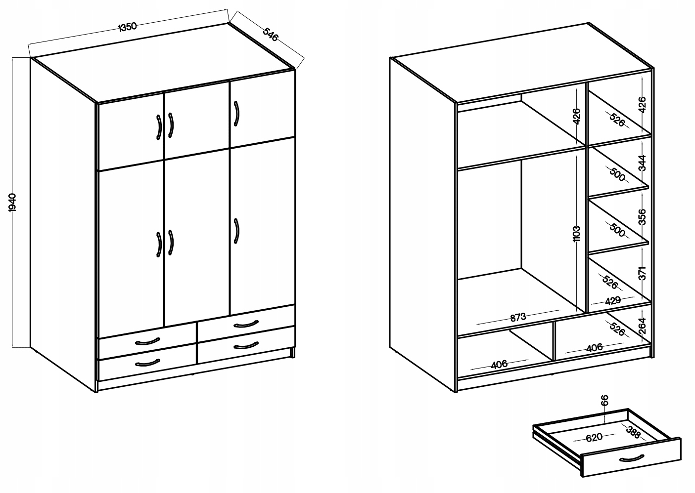 Szafa ODILLO buk Kod producenta 154165846847