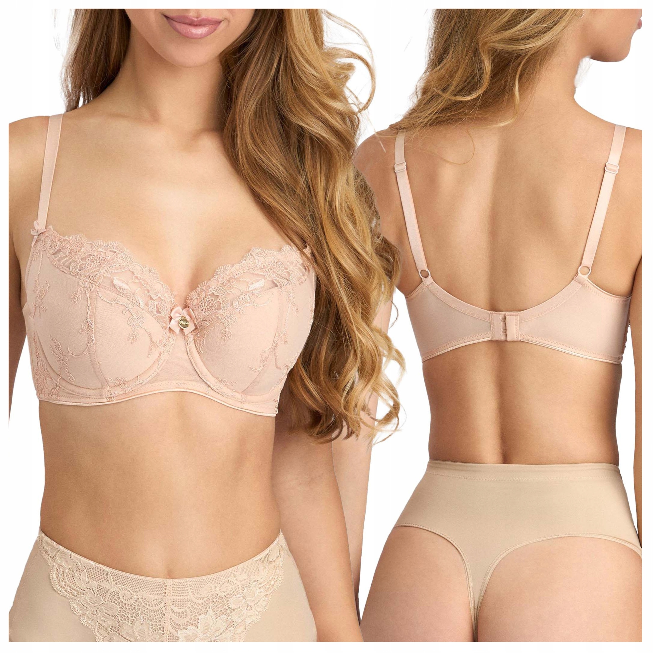 Dámská podprsenka pro velké poprsí s kosticovou krajkou Marilyn natural 75E