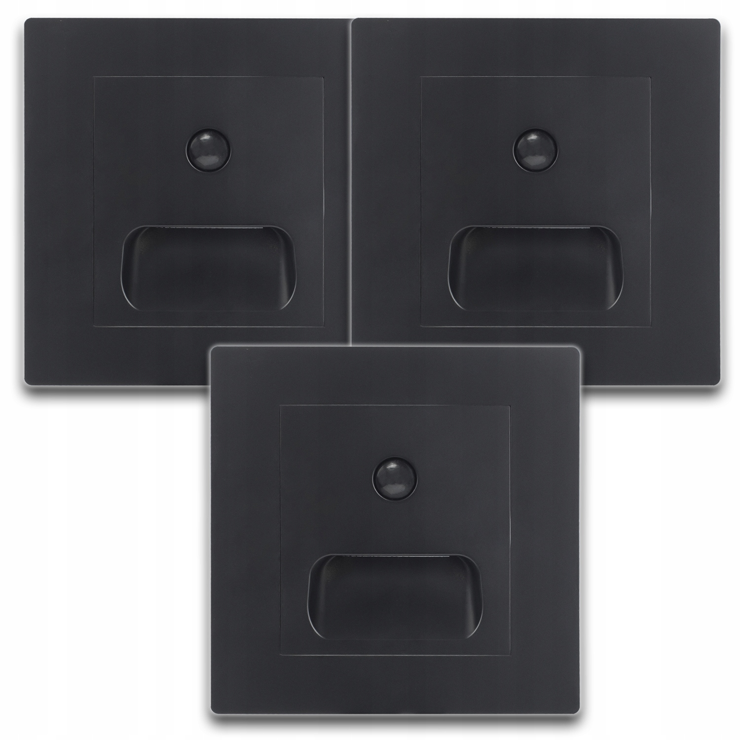 3X Osvětlení Na Schody Led Lampa Led Schodišťová Lampa Černá Lampa 230V
