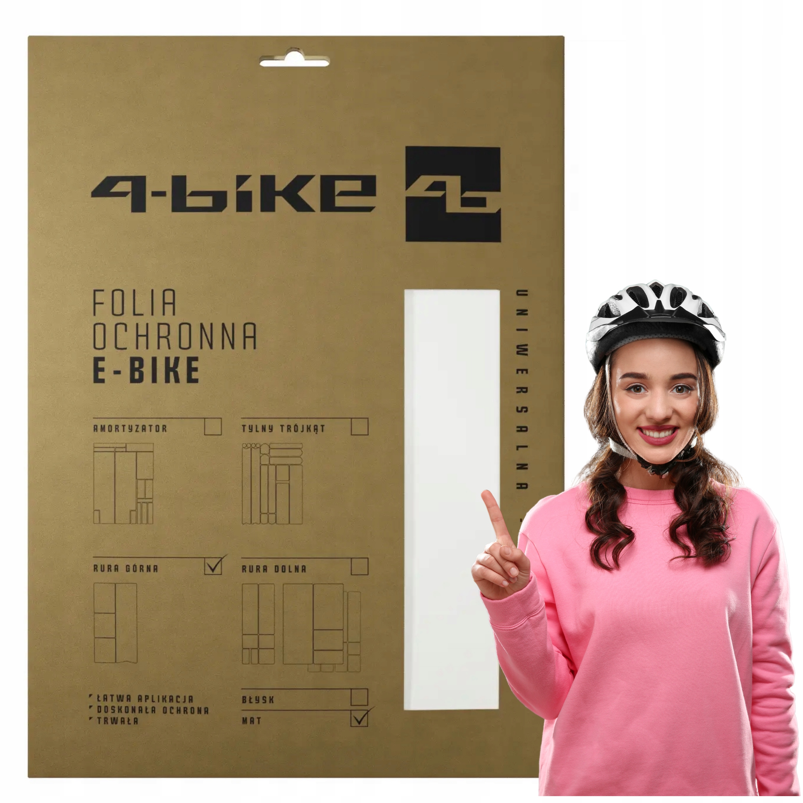 Folia ochronna na rower e-bike mat standard Rura górna