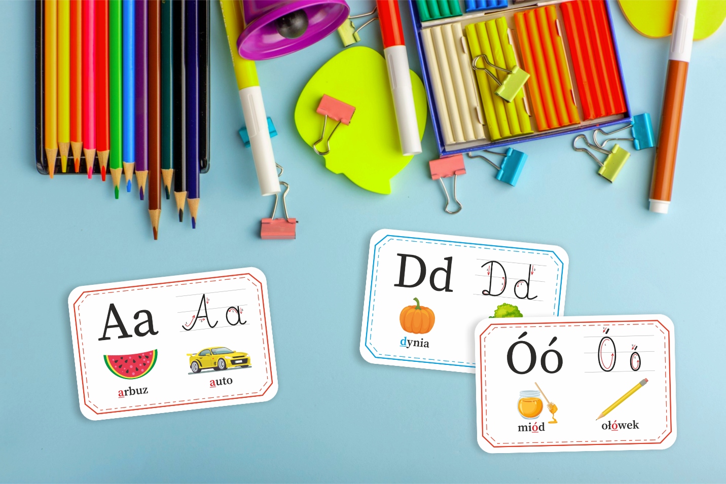 FISZKI EDUKACYJNE MINI PLANSZE - ALFABET LITERKI (32 karty) - LearnHow Wiek dziecka 12 m +