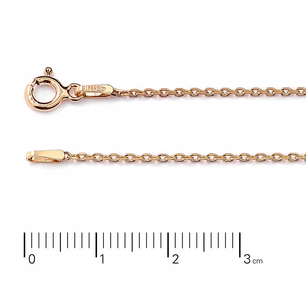 

Łańcuszek srebrny pozłacany ogniwkowy 1,3mm 45cm