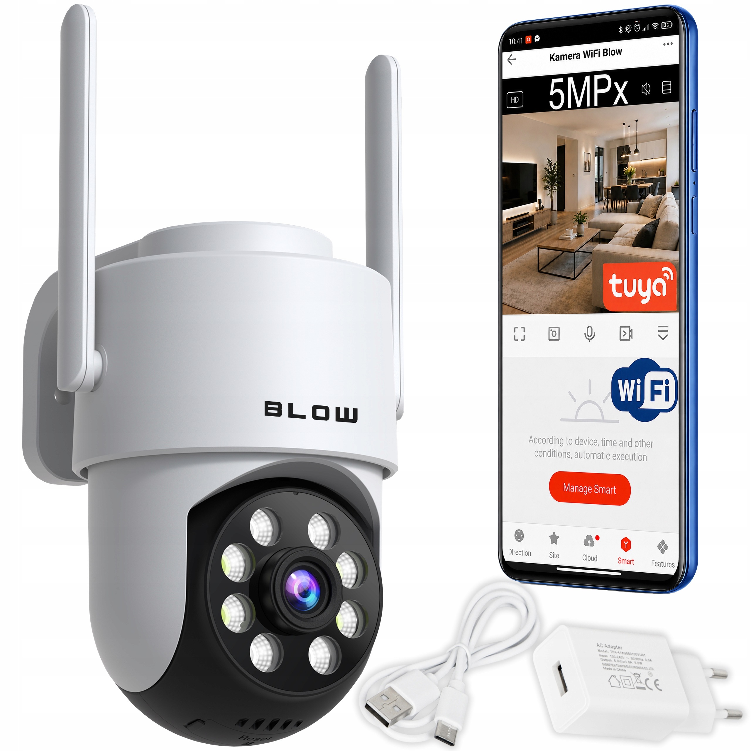 Wifi Ip Kamera 5MPx Otočná Tuya Venkovní Full Hd Zoom Detekce IP65