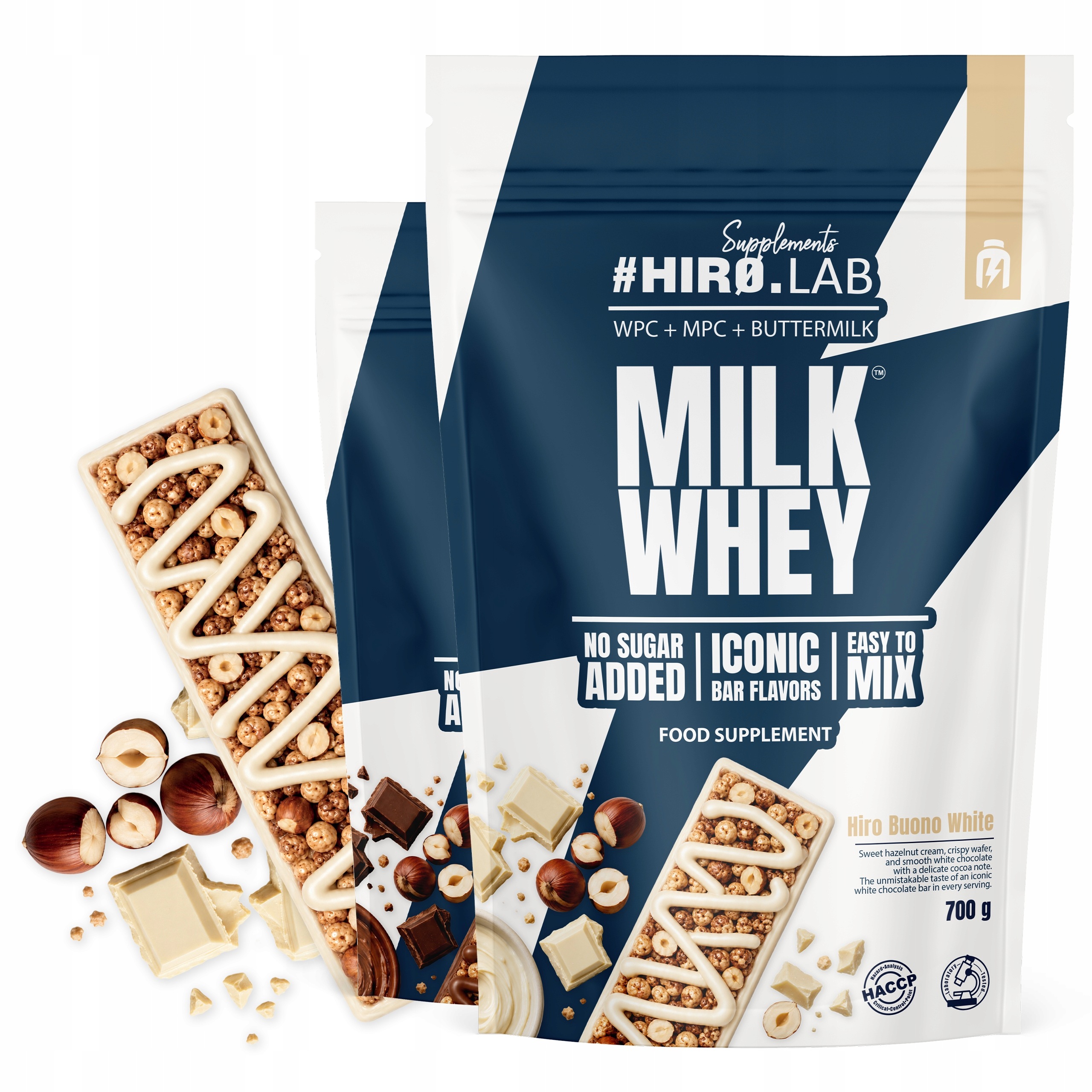 2x Milk Whey protein 700 g Protein Wpc 80 Mpc Protein Buono HiroLab