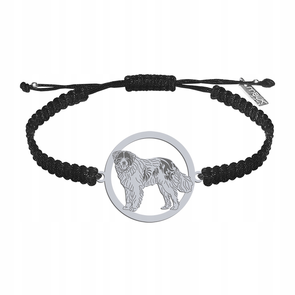 Stříbrný náramek Bosensko-chorvatský salašnický pes 925 Makramé Gravírování