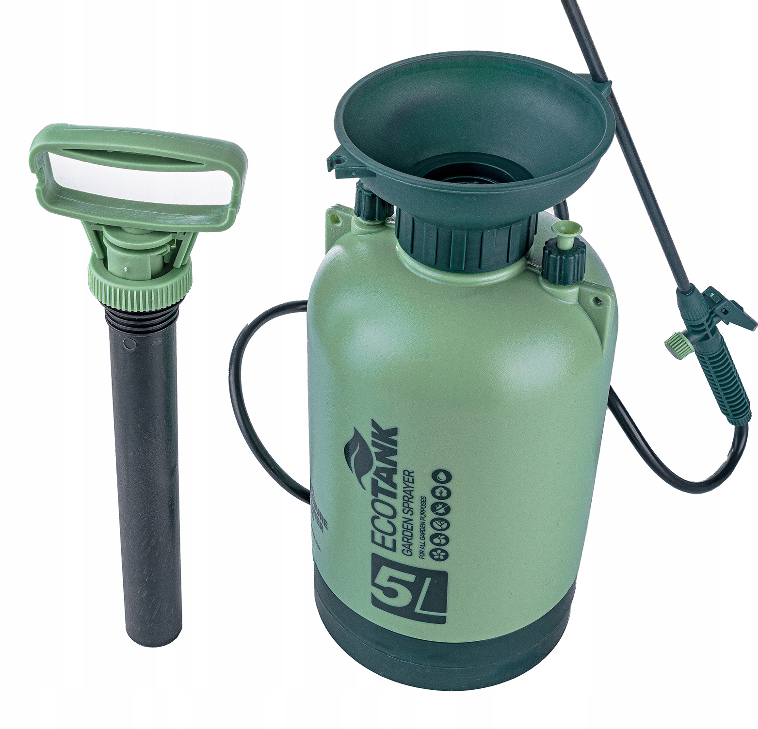 RĘCZNY OPRYSKIWACZ CIŚNIENIOWY DUŻY POJEMNOŚĆ 5L REGULACJA DYSZY LANCA 98CM Zasilanie ręczne