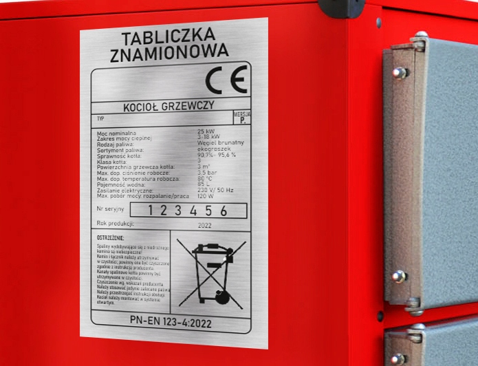 

Tabliczka Znamionowa Na Piec /kocioł Grzewczy C.o.