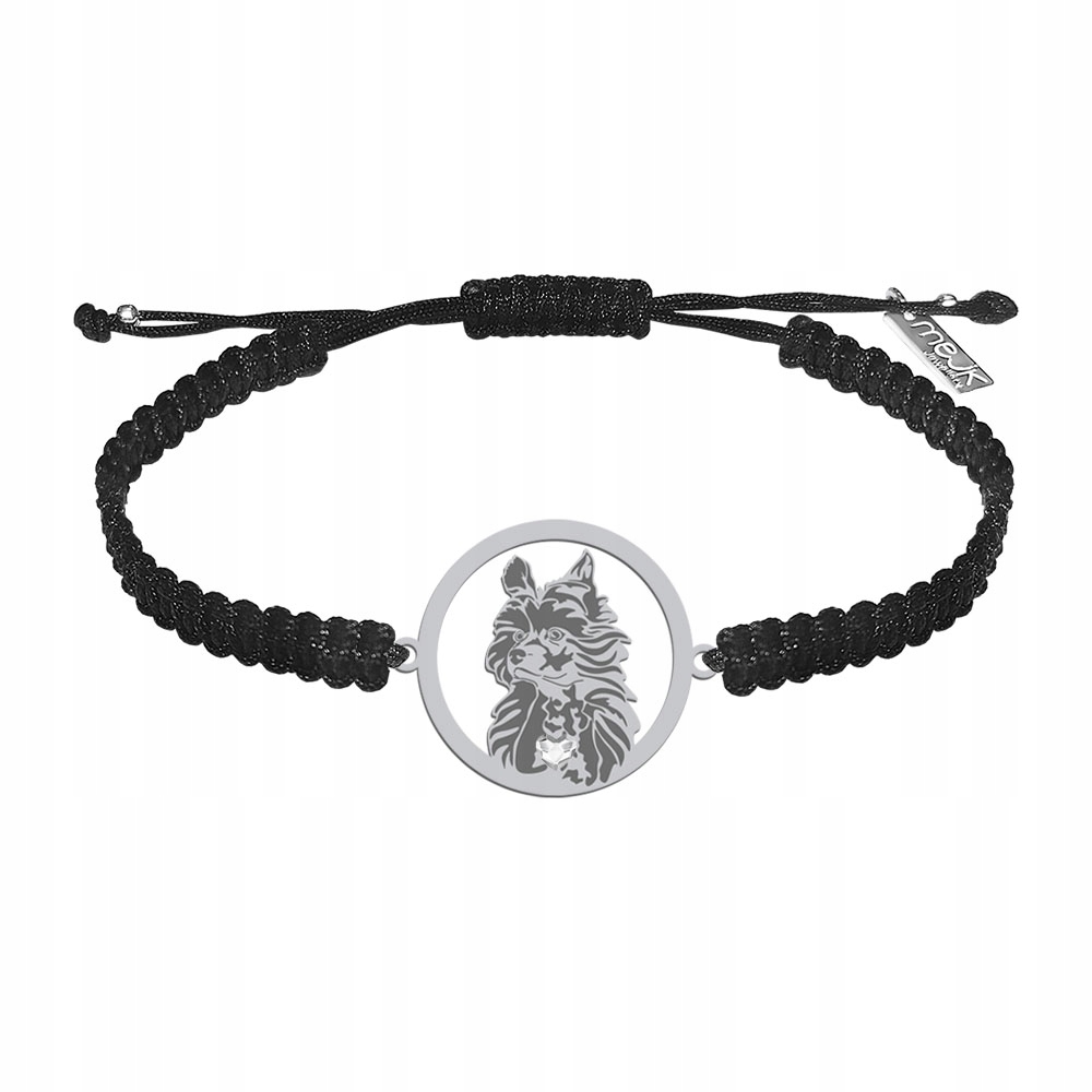 Náramek Stříbro 925 se psem Hříbátko čínské Nahé Makramé Gravírování Bonus