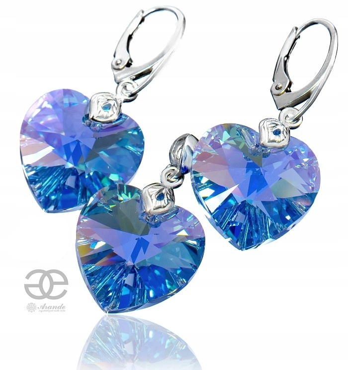 Křišťálový komplet Aqua Heart Stříbro Arande