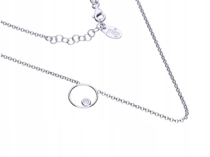 Stříbrný dámský náhrdelník 925 s kroužkem a zirkonem a přívěskem, módní vzor