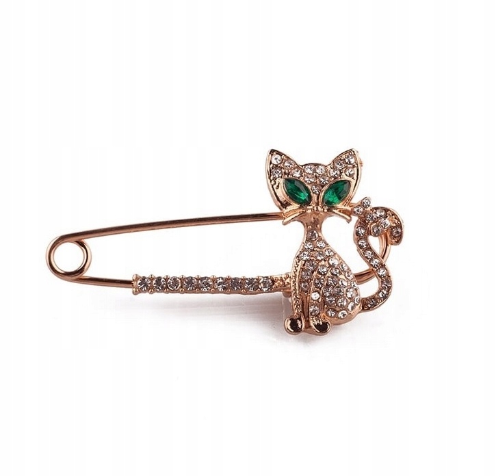

Agrafka ozdobna Kitty Zielone Oczy Złota 60MM 1762