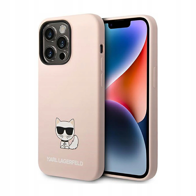 Karl Lagerfeld Choupette Body – Pouzdro pro iPhone 14 Pro Max (světle růžové)