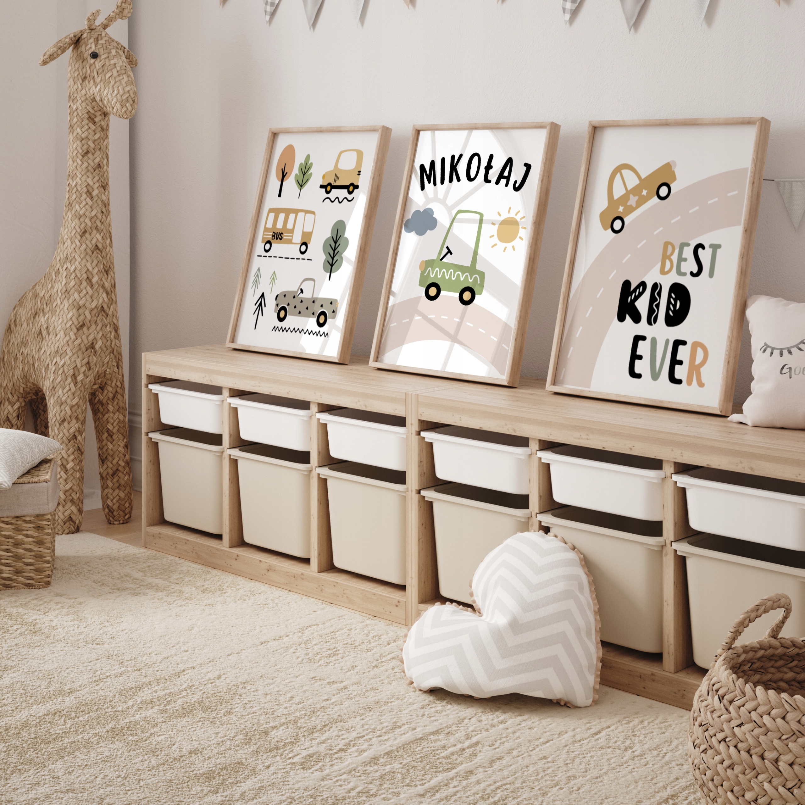 OBRAZKI DO POKOJU CHŁOPCA PLAKATY Z SAMOCHODAMI DLA DZIECI IMIĘ DZIECKA A3 Płeć chłopcy