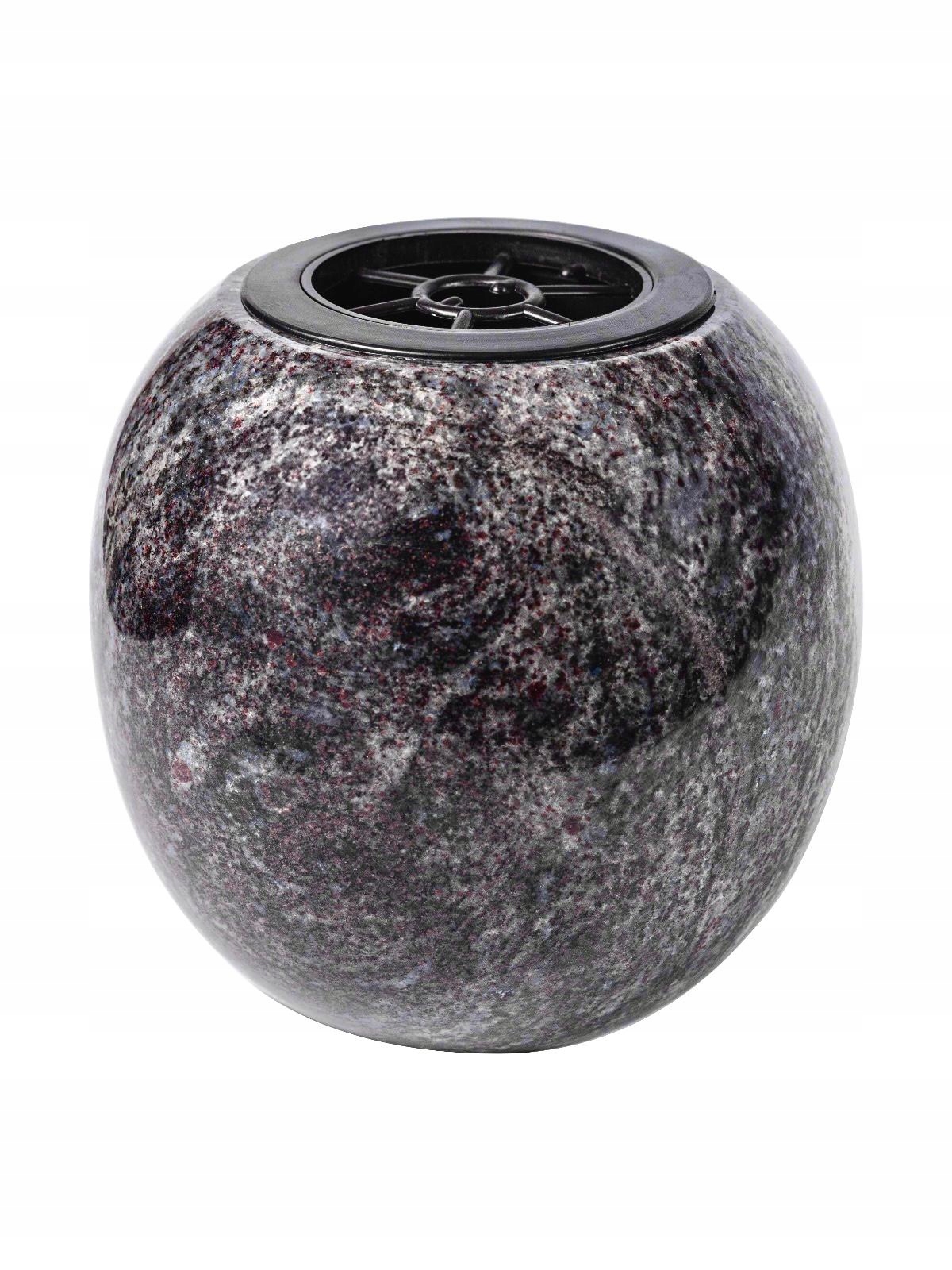 Stylová granitová váza na pomník, váza na hřbitov, fialová (Orion)