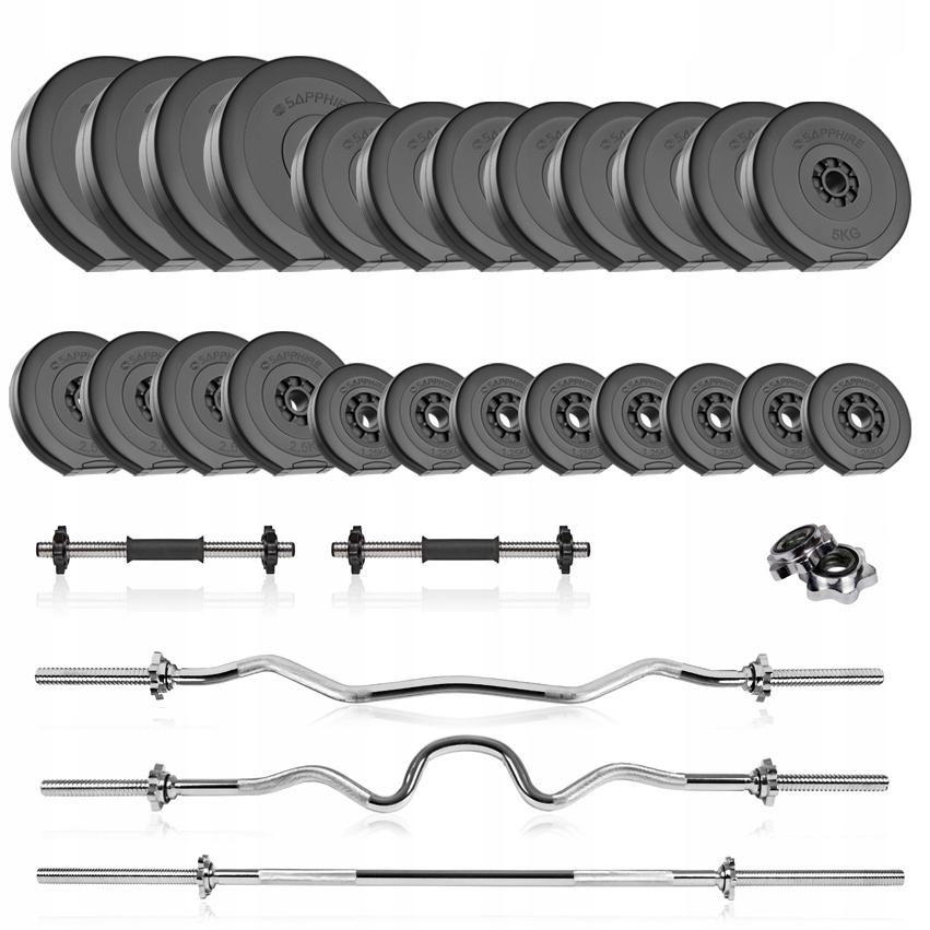 Sztanga 115KG Zestaw siłownia Z Obciążeniem ciężary Z 4 Gryfami hantle Gryf