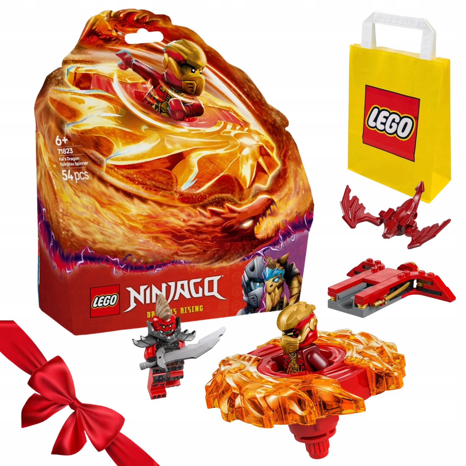 Zestaw Klocków Klocki Lego Ninjago 71823 Smoczy Spinner Spinjitzu Kaia
