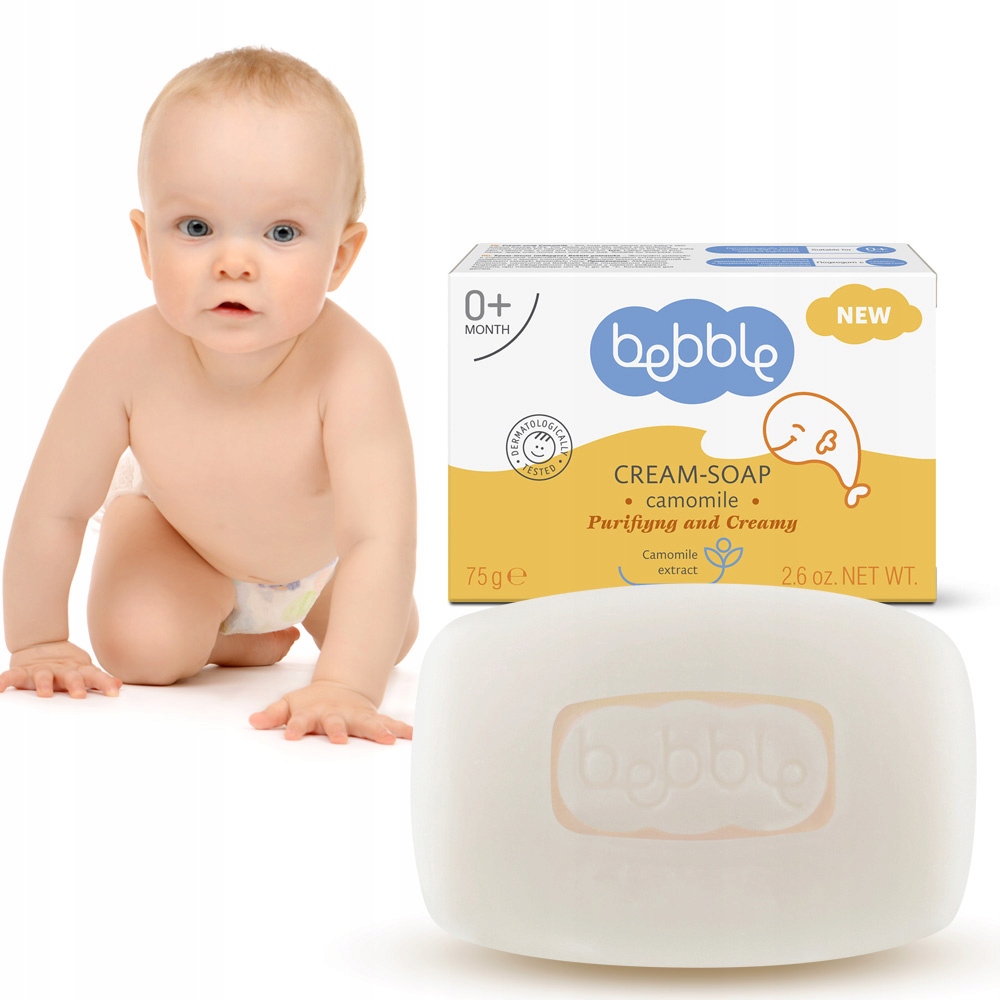 BEBBLE MYDŁO RUMIANKOWE delikatne dla dzieci witamina E 75g