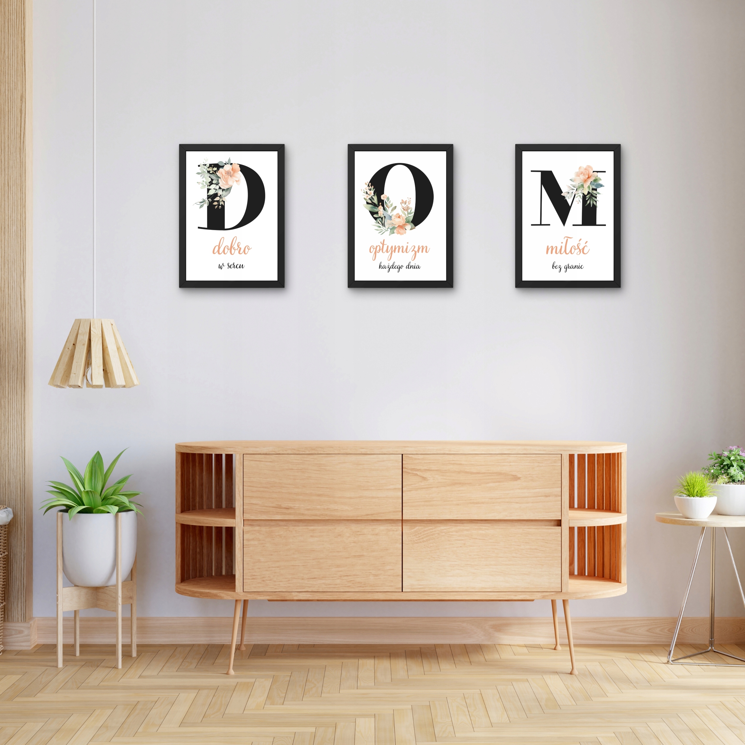 OBRAZY PLAKATY W RAMACH DO SALONU NA ŚCIANĘ KWIATY Wysokość produktu 33 cm