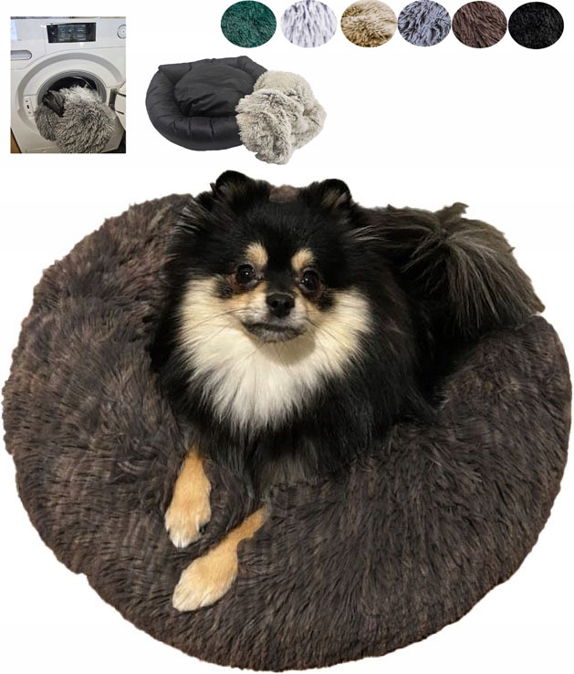 Levně Pelíšek Obláček pro psa a kočku Shaggy 50 Odnímatelný potah Hnědá barva