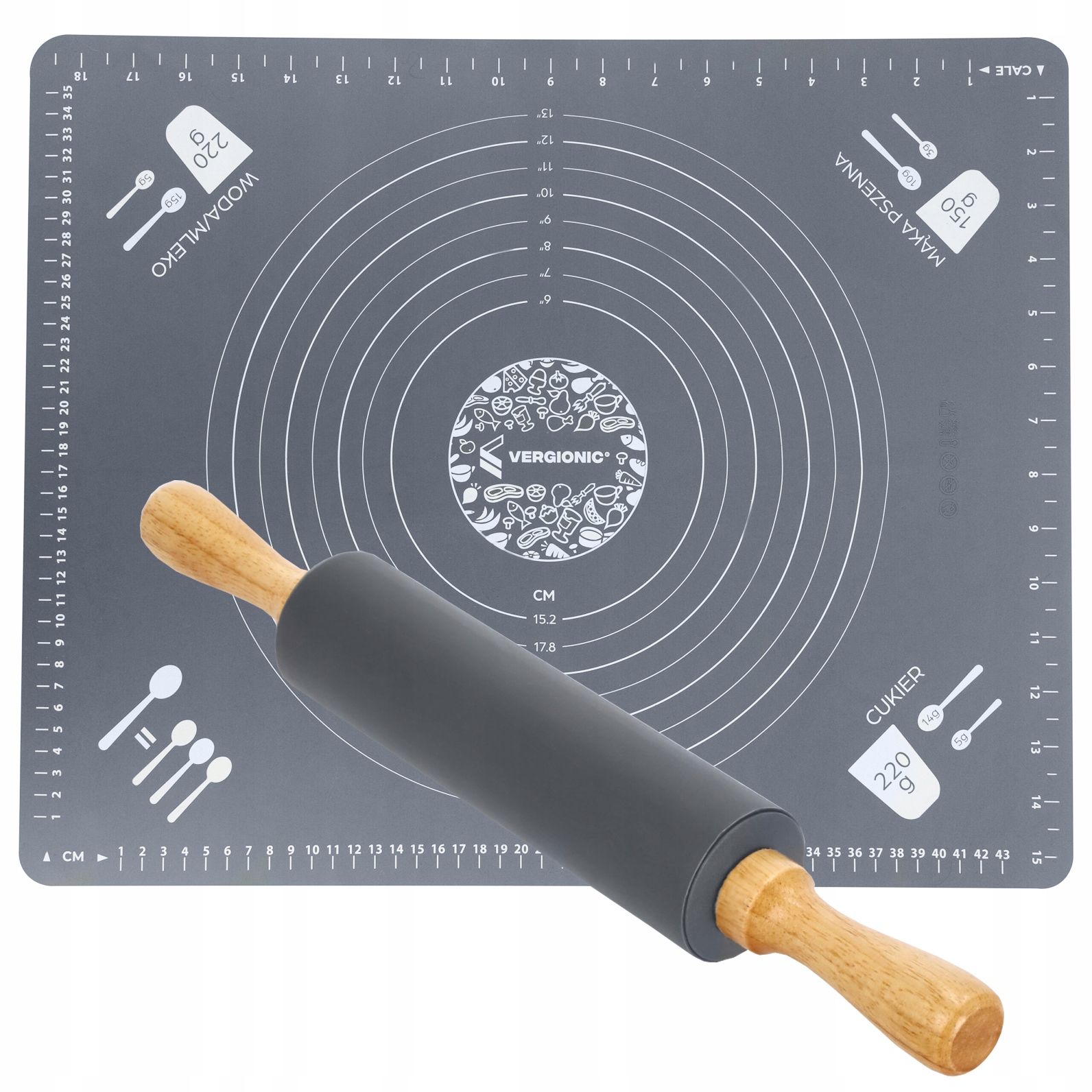 

Stolnica silikonowa Wałek do ciasta Mata zestaw XL