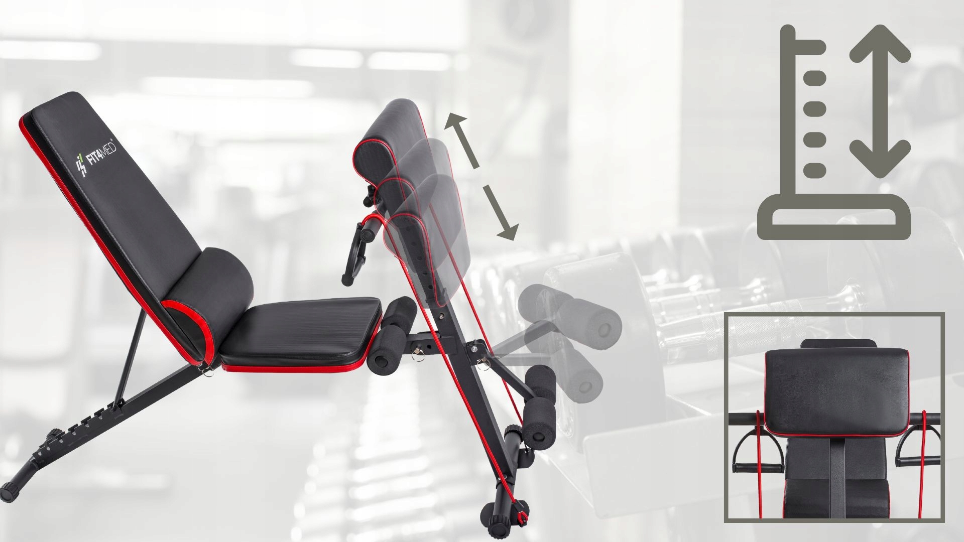 ŁAWKA ŁAWECZKA DO ĆWICZEŃ TRENING REGULOWANA Model FIT-848