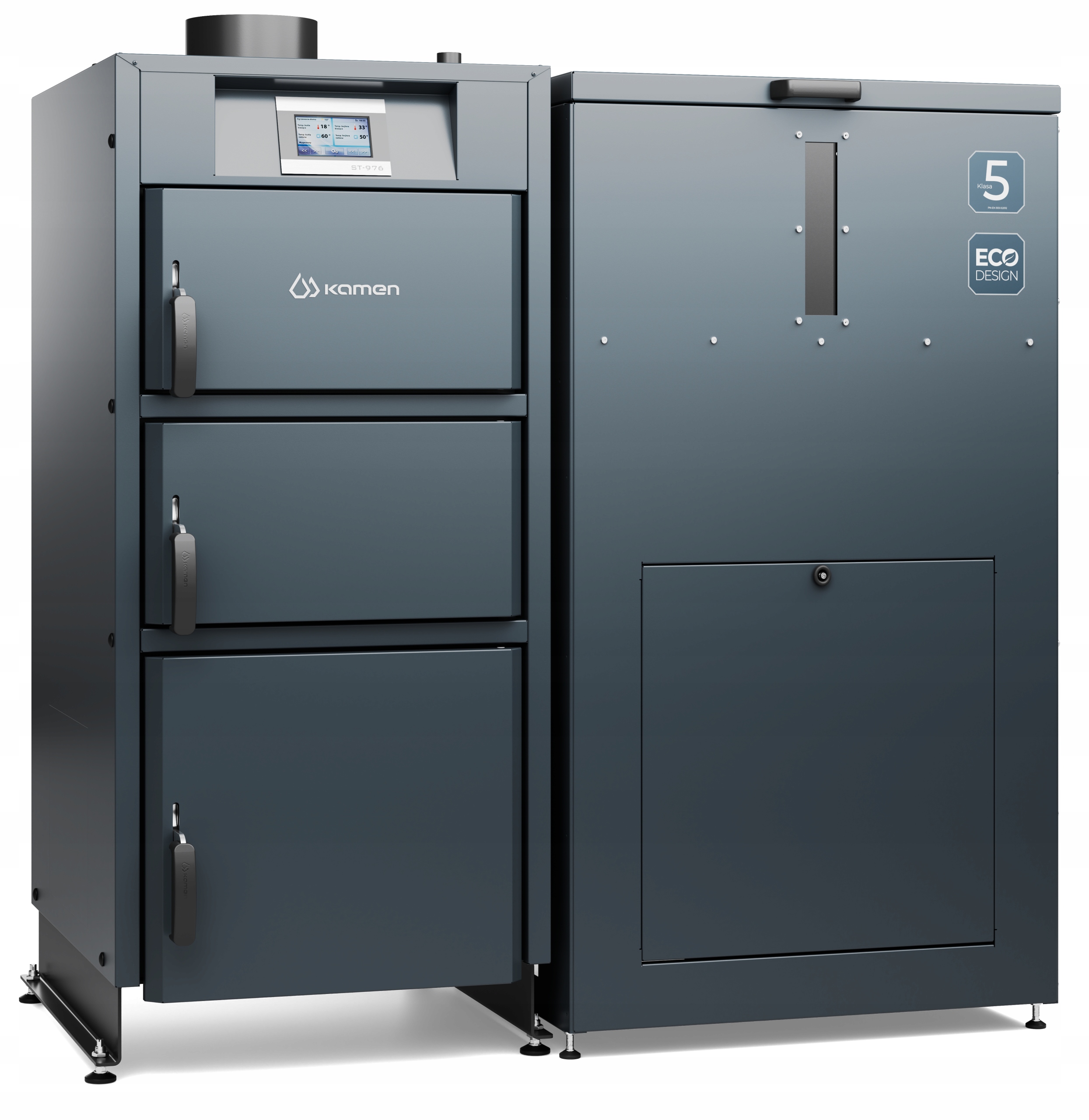 Kocioł na pellet Kamen Kompakt Lux 20 kW Prawy samoczyszczący