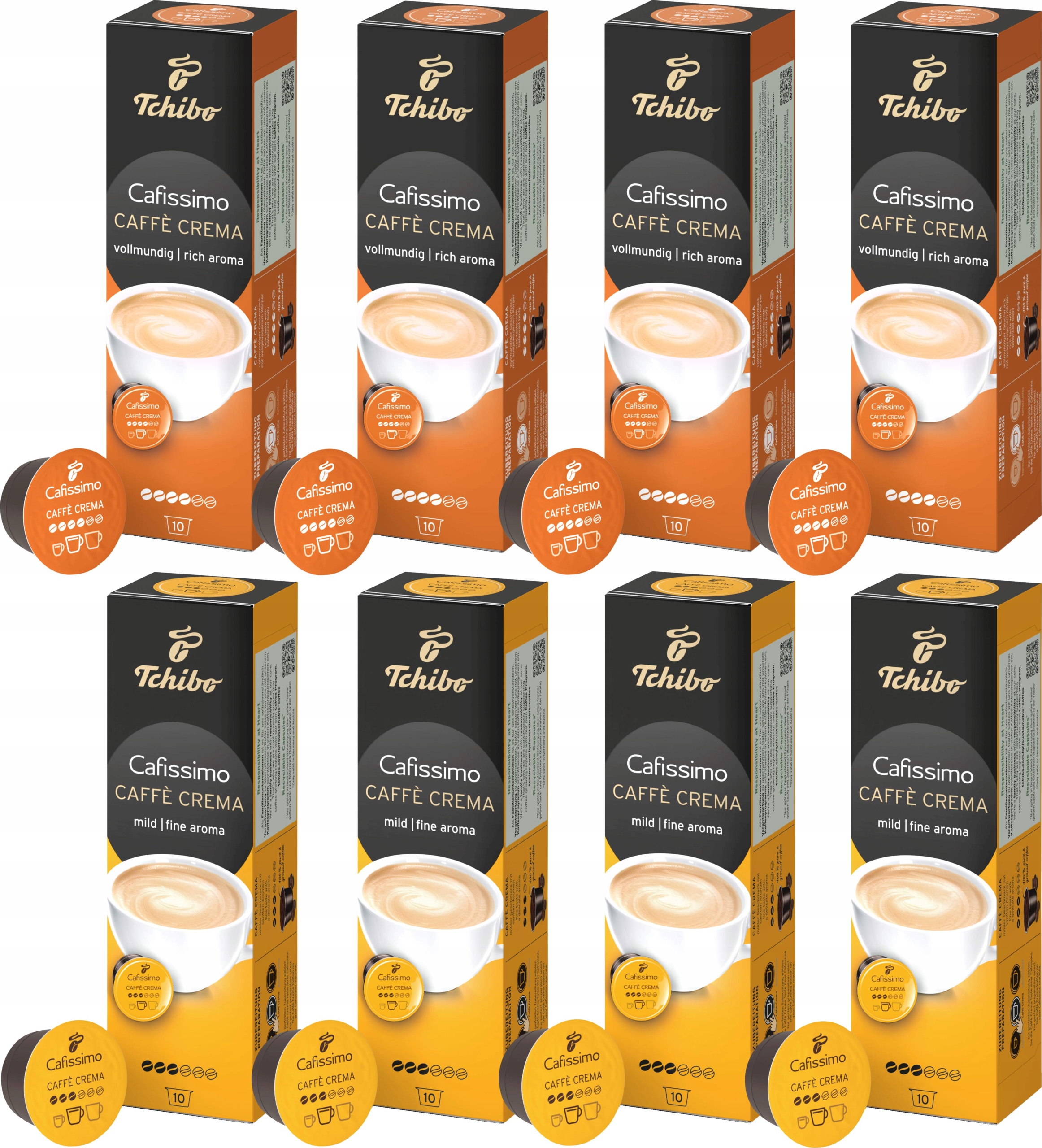 Kapsułki Tchibo Cafissimo Rich Aroma i Fine Aroma 80 sztuk (8 x 10 kaps)