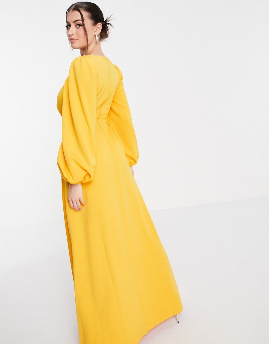 SUKIENKA ELEGANCKA MAXI MUSZTARDOWA 36 S 1ACV Rozmiar 36