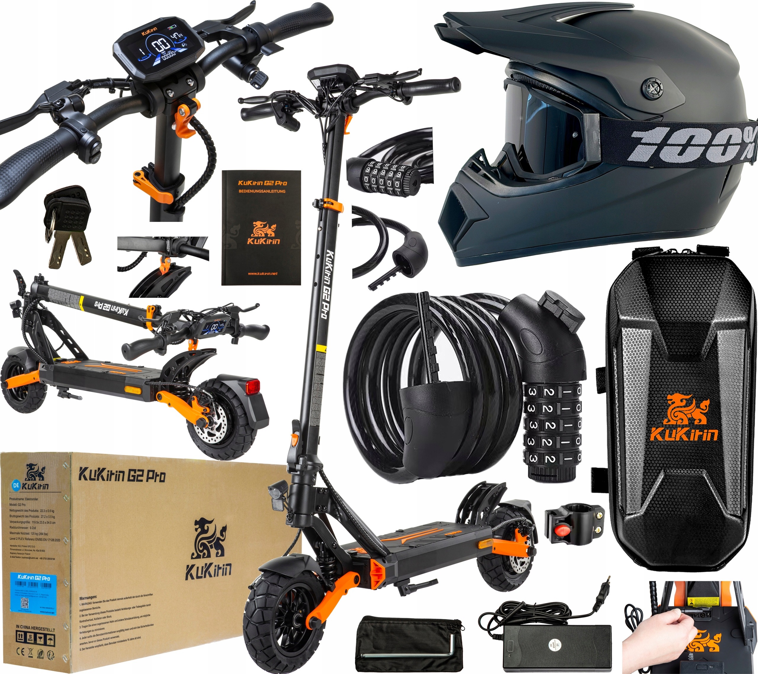 KuKirin G2 Pro-ABE Elektrická koloběžka 500W 20KM/H 15.6Ah 65KM +3 Dárek