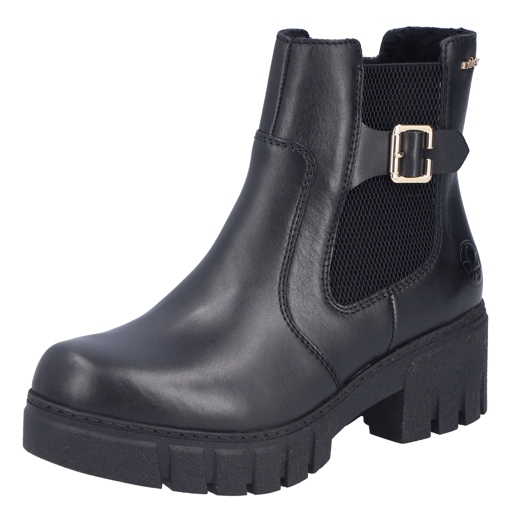Rieker 74560-00 vel.37 černé kožené kotníkové boty